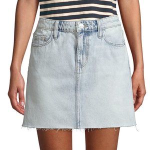 Current/Elliott Raw-Edge Denim Mini Skirt